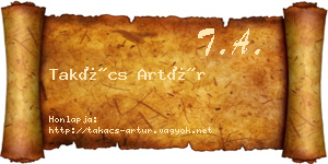 Takács Artúr névjegykártya
